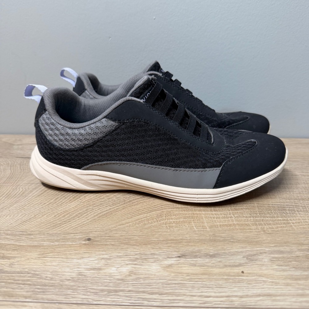 Vionic Venya Walking Shoes Black Gray Mesh Comfort Womens Size 7.5 Sneakers